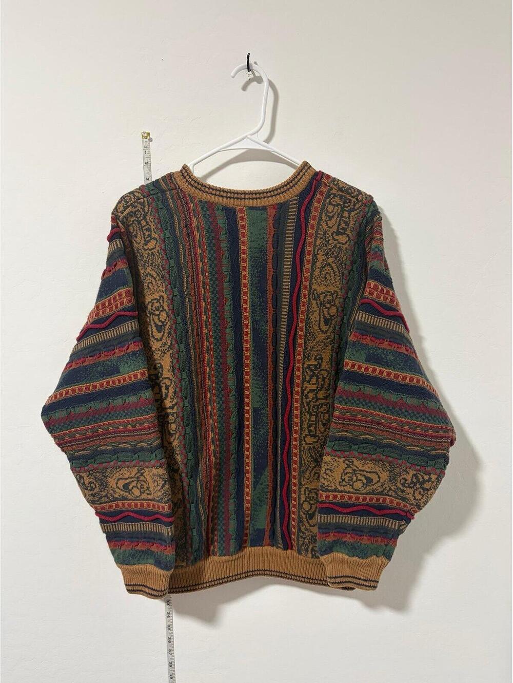 Vintage 90’s Disney Catalog Tigger Coogi Style Cable Knit Sweater Mens Medium - Picture 3 of 5